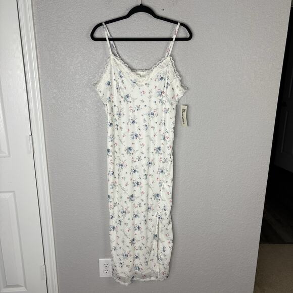 NWT No Boundaries Slip Dress Maxi Babydoll Lace Sz XL Floral Fairy 90's Y2K Styl - Picture 2 of 7